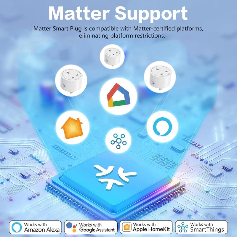 Razuvious Matter Smart Plug, Smart Plug for Homekit, Smart Outlet with Schedule and Timer, Super Easy Setup, Works with Apple Home, Siri, Alexa, Google, Privacy & Security, 2.4G WiFi Only (2 Pack) - Image 3