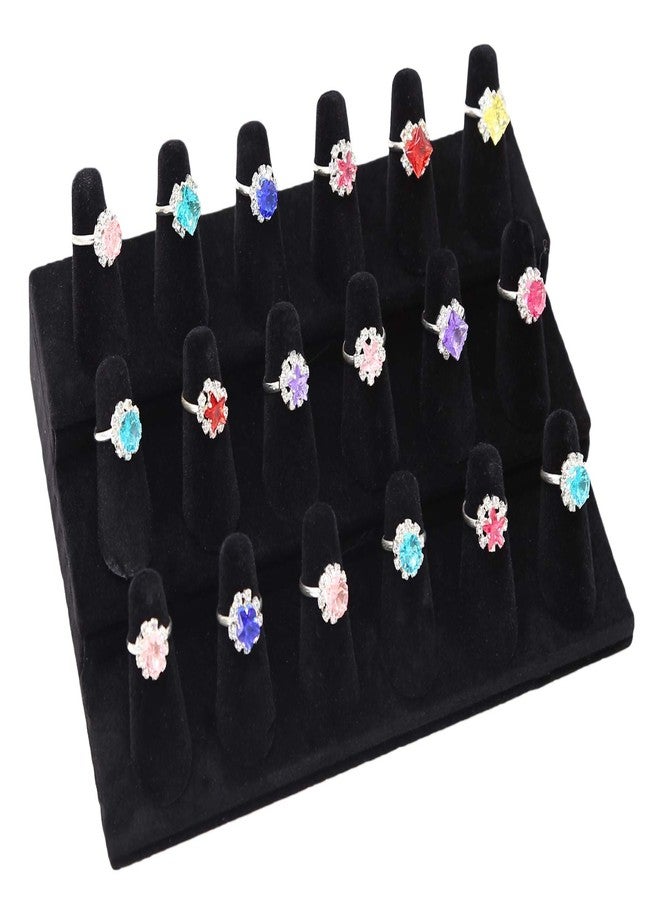 Stratalife Ring Holder 18 Slot Finger Ring Display Jewelry Holder Organizer Storage Jewelry Display Stand for Vendor Selling Velvet Black - Image 1