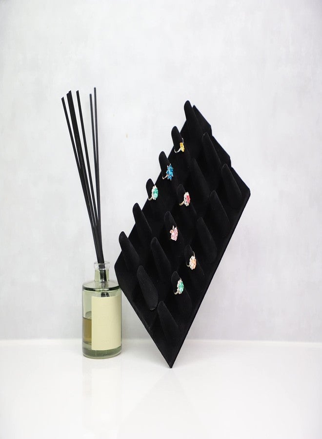Stratalife Ring Holder 18 Slot Finger Ring Display Jewelry Holder Organizer Storage Jewelry Display Stand for Vendor Selling Velvet Black - Image 2
