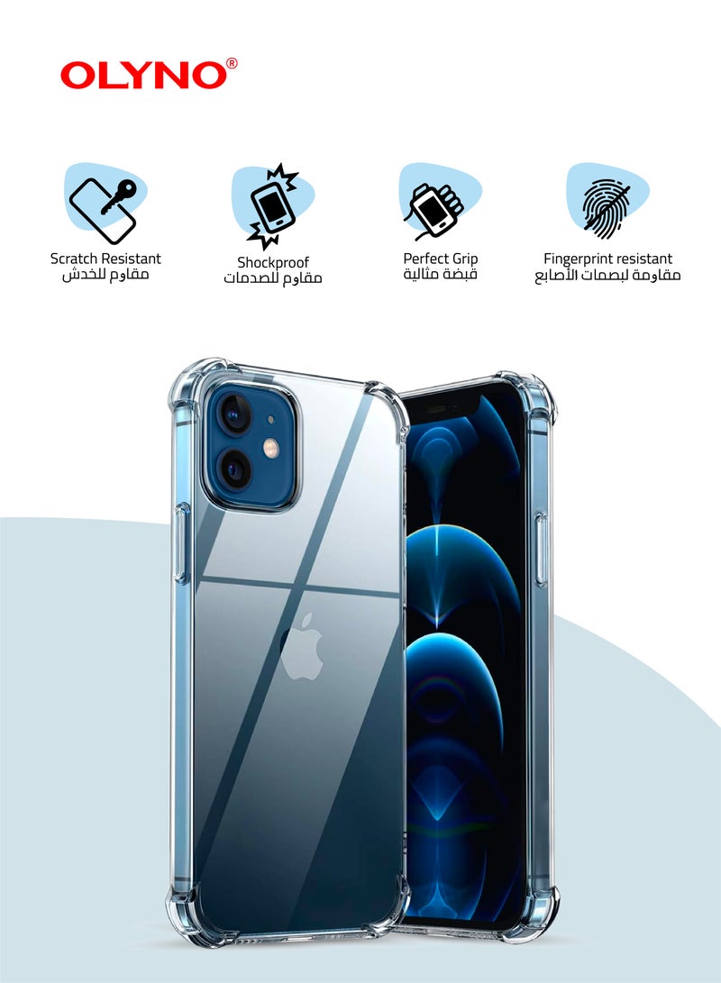 أولينو غطاء خلفي شفاف من بريستين مع حماية من السقوط لهاتف آيفون 12 برو - Image 2