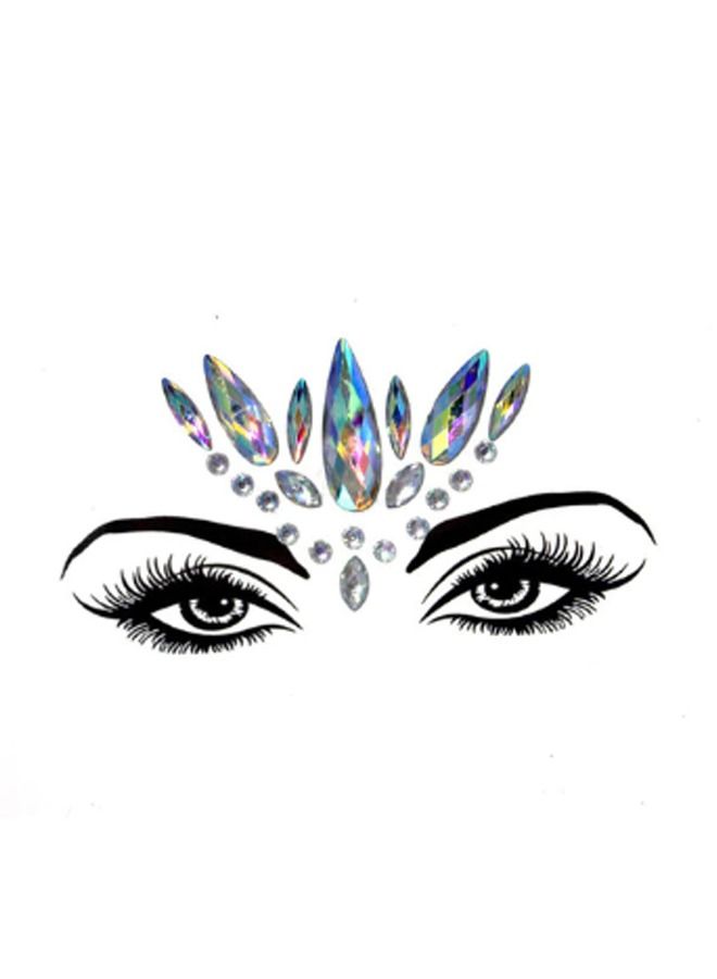 Luminous Mermaid Princess Face Gems Crystal Sticker