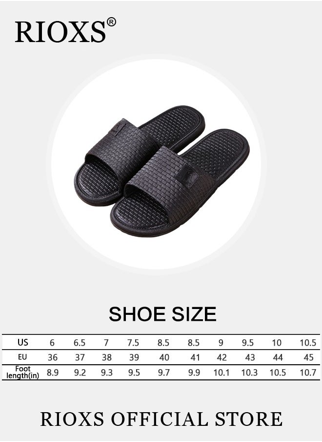 RIOXS - Shower Slippers For Women And Men,Unisex Anti-slip Flat Slippers,Quick Drying Lightweight Open Toe Shoes,Breathable Slide Slippers For Bathroom Beach Pool Travel,Indoor Outdoor Slipper - Image 1