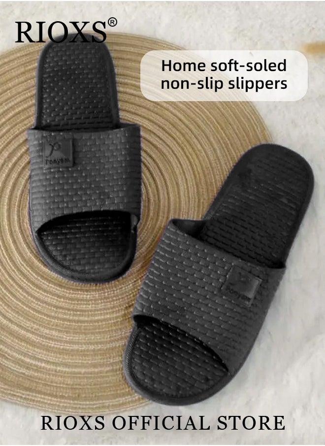 RIOXS - Shower Slippers For Women And Men,Unisex Anti-slip Flat Slippers,Quick Drying Lightweight Open Toe Shoes,Breathable Slide Slippers For Bathroom Beach Pool Travel,Indoor Outdoor Slipper - Image 1