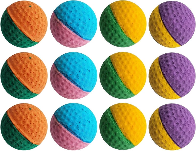 GINFH Cat Golf Balls for Indoor Kitten Toys Interactive Sponge Foam Soccer Balls TwoTone Color - Image 2