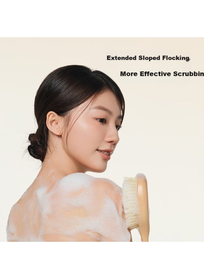 JD.com Jd Jingzao Natural Series Long Handle Boar Bristle Bath Brush Soft Hair Body Scrub Brush Exfoliating Tool - Image 4