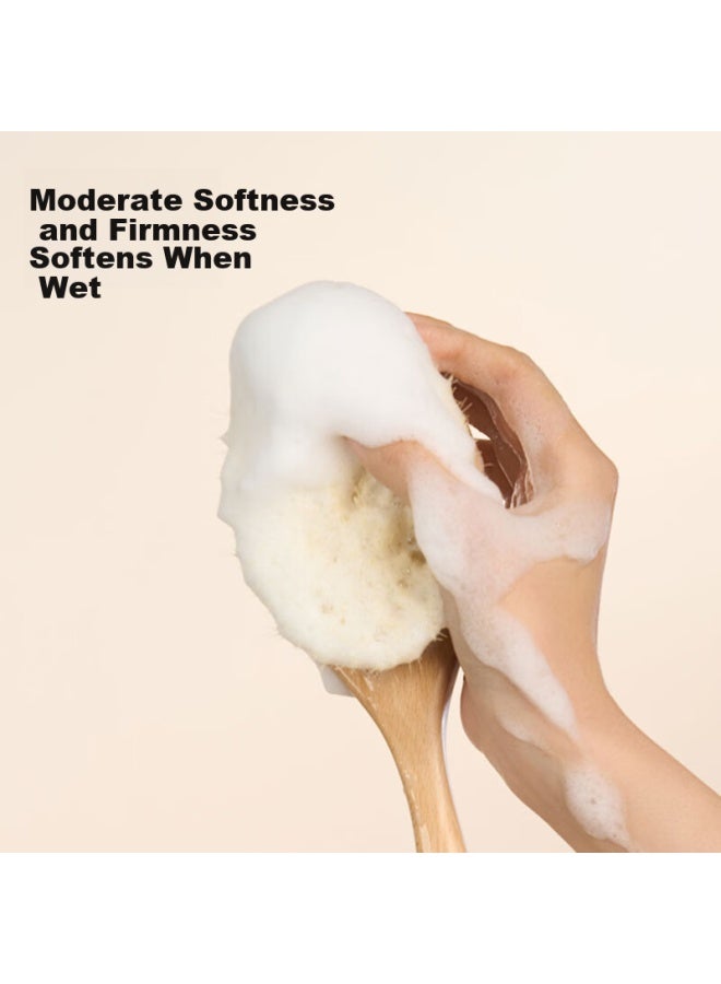 JD.com Jd Jingzao Natural Series Long Handle Boar Bristle Bath Brush Soft Hair Body Scrub Brush Exfoliating Tool - Image 5