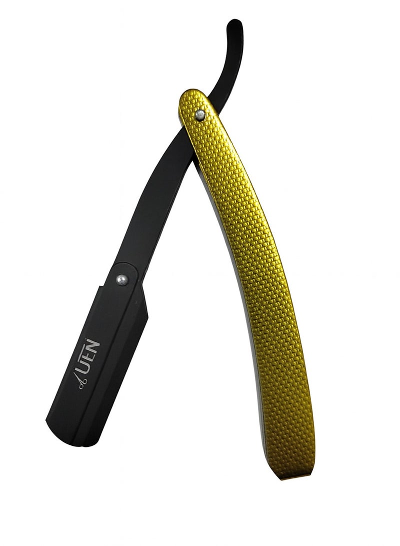 يو إي إن شفرة حلاقة احترافية للرجال، للحواف، اللحية وحلاقة الجسد - شفرات مستقيمة ذات جودة عالية - هدية للرجال مع حقيبة سفر جلدية - Image 2