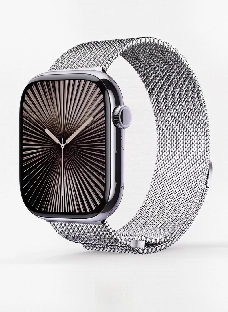 Silvery,Milanese, watch band,Iwatch band, Apple Watch band, 38mm40mm41mm42mm, compatible with all series of S11 S10 S9 S8 SE - Image 1