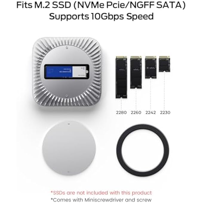 rayihni MAC MINI M4 DOCK, ALUMINUM MAC MINI STAND AND HDMI HUB FOR MAC MINI M4 AND M4 PRO 2024 WITH M.2 NVME/SATA SSD ENCLOSURE, 4K60HZ HDMI,10G USB A/C, 5G USB A*2, USB-C CHARGE, SD/TF, AUDIO - Image 3