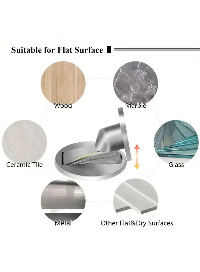 2pc Floor Mounted Door Stopper No Drill Magnetic Strong Magnet For 5 5mm To 9mm Door Gaps - Image 1