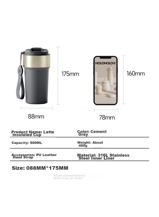 Holoholo 316l Stainless Steel Insulated Mug For Men And Women, Portable Coffee Cup, Children's Stylish Straw Tea Cup, Gift - Image 1