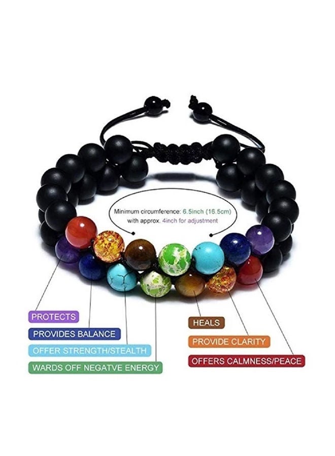 NIBEMINENT 7 Chakra Natural Healing Stones Beaded Bracelet - Image 2