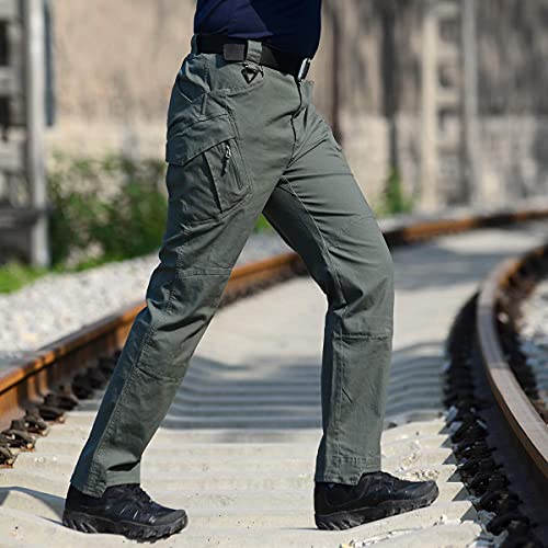 CARWORNIC Gear Men's Hiking Tactical Pants Lightweight Cotton Outdoor Military Combat Cargo Trousers Army Green - Image 4