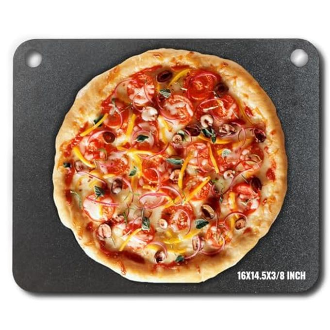 VEVOR Pizza Steel, 16" x 14.5" x 3/8" Pizza Steel Plate for Oven, Pre-Seasoned Carbon Steel Pizza Baking Stone with 20X Higher Conductivity, Heavy Duty Pizza Pan for Outdoor Grill, Indoor Oven - Image 4
