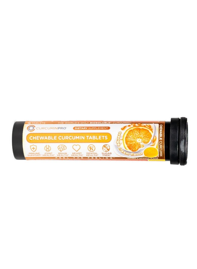 curcuminpro Chewable Tablets | BioSoluble Organic Turmeric Curcumin | Sugar-Free | Movement Support | 18 Count | Orange Cream Flavor - Image 1