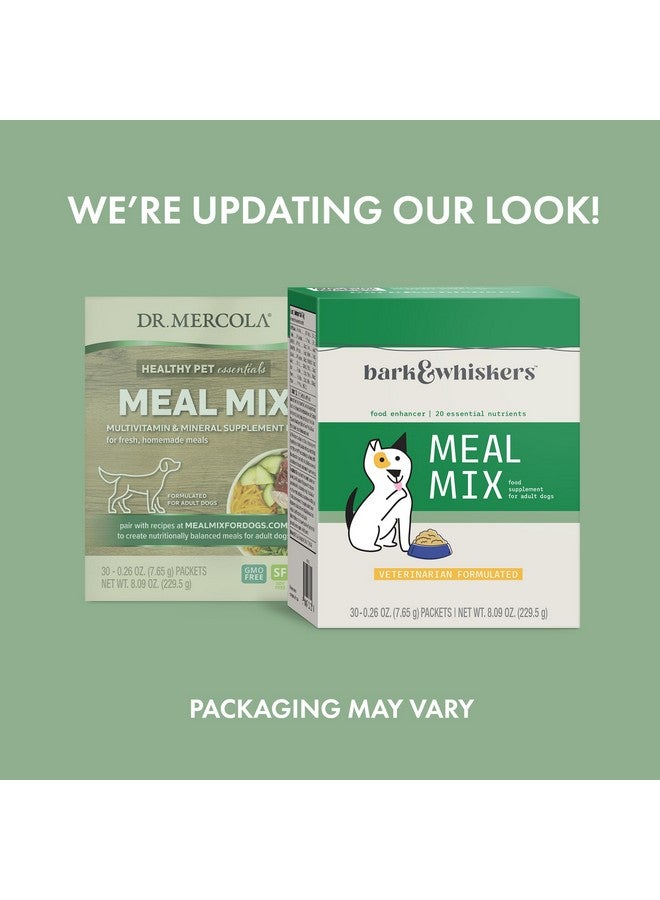 Dr. Mercola Bark & Whiskers Meal Mix for Adult Dogs, 8.09 Oz. (229.5 g), 30 Packets, Offers 20 Essential Nutrients, Promotes Digestive Health, Veterinarian Formulated, Non-GMO