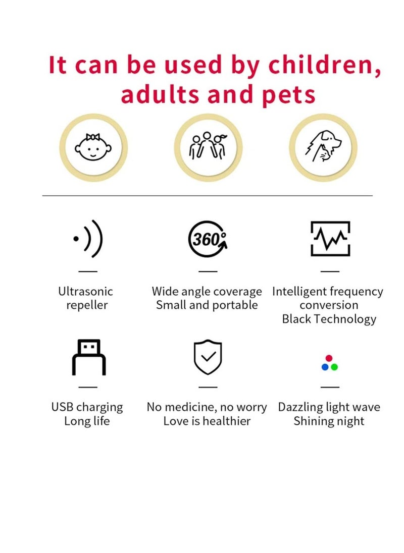 SYOSI - Pet Insect Repellent Insect Chemical Free Ultrasonic Flea Tick Repeller for Pets Cats Dogs Flea and Tick Prevention Portable Electronic Pest Control for Mice Spider Roach Rat Ant Mosquito Flea Fly - Image 1