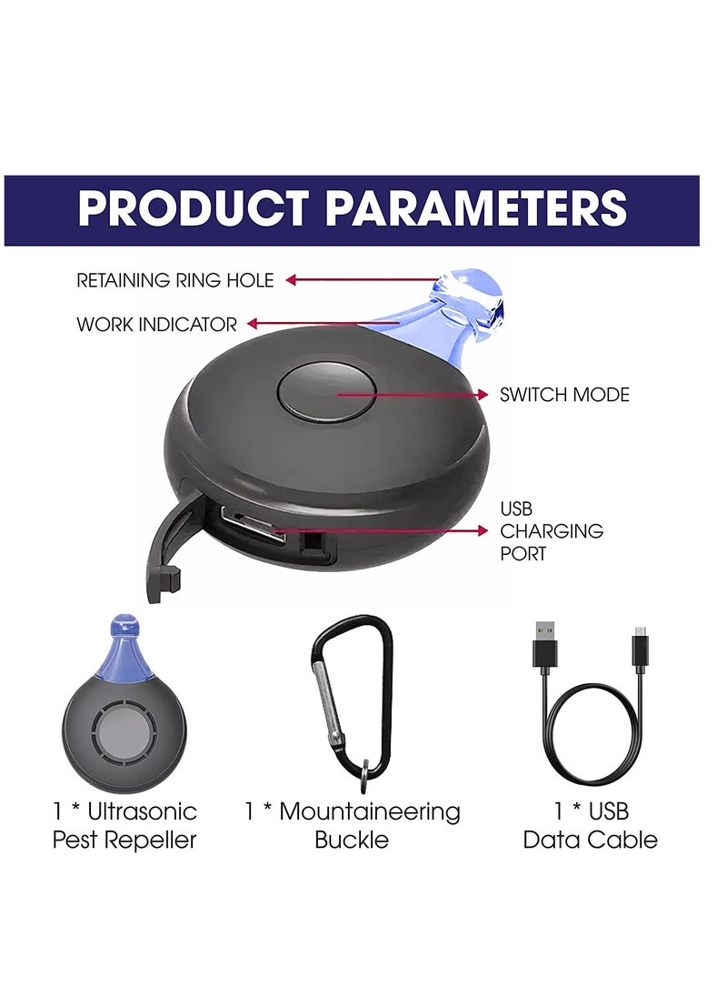 SYOSI - Pet Insect Repellent Insect Chemical Free Ultrasonic Flea Tick Repeller for Pets Cats Dogs Flea and Tick Prevention Portable Electronic Pest Control for Mice Spider Roach Rat Ant Mosquito Flea Fly - Image 1