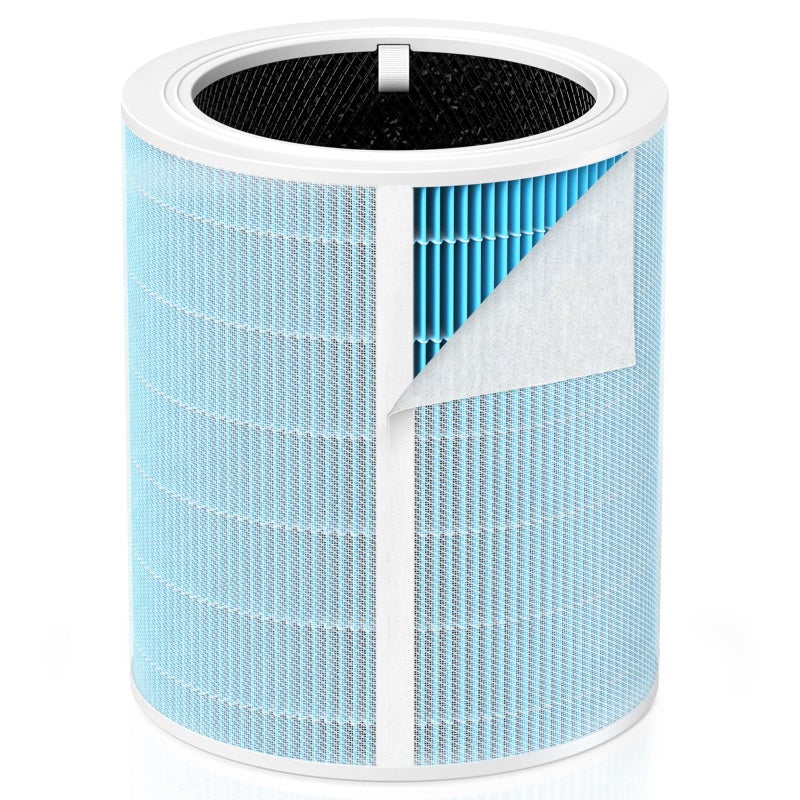 فلتر بديل لإزالة الدخان Core 600S لجهاز تنقية الهواء LEVOIT Core 600S Core 600SP فلتر كربون نشط عالي الكفاءة 3 في 1 Core 600SRFSR عبوة واحدة زرقاء