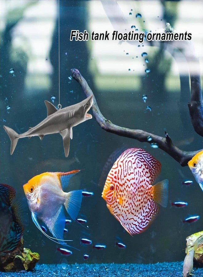 GANPUB 1Pc Floating Shark Ornament - Adjustable Aquarium Shark Animal Decor | Aquarium Floating Shark Ornaments Thematic Ornaments Suitable for Aquarium All Kinds of Fish Tank and Home Aquarium Décor - Image 5