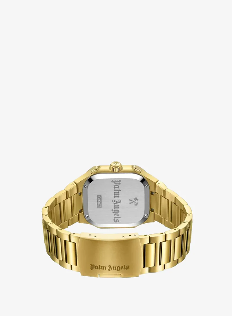 Palm Angels Green Forte Green Dial Gold Stainless Steel Bracelet Dual Time Watch for Men, 43mm for Men | Best Price UAE