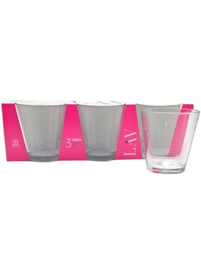 DAY TO DAY Lav Hera Simple Transparent Round Glasses Set 255Cc- 3Pcs - Image 2