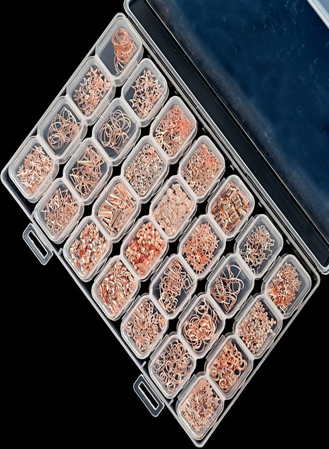 Vezocim 28 Grids Alloy Nail Art Rivets, 3D Mix Geometry Nail Studs Design, Multiple Shapes Glitter Flakes Rivet Jewelry Accessories Set for Women Girls Manicure Decorations, DIY Nail Glitter Sequins - Image 1