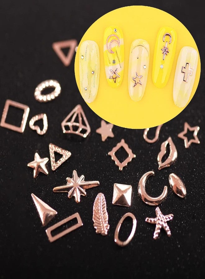 Vezocim 28 Grids Alloy Nail Art Rivets, 3D Mix Geometry Nail Studs Design, Multiple Shapes Glitter Flakes Rivet Jewelry Accessories Set for Women Girls Manicure Decorations, DIY Nail Glitter Sequins - Image 5