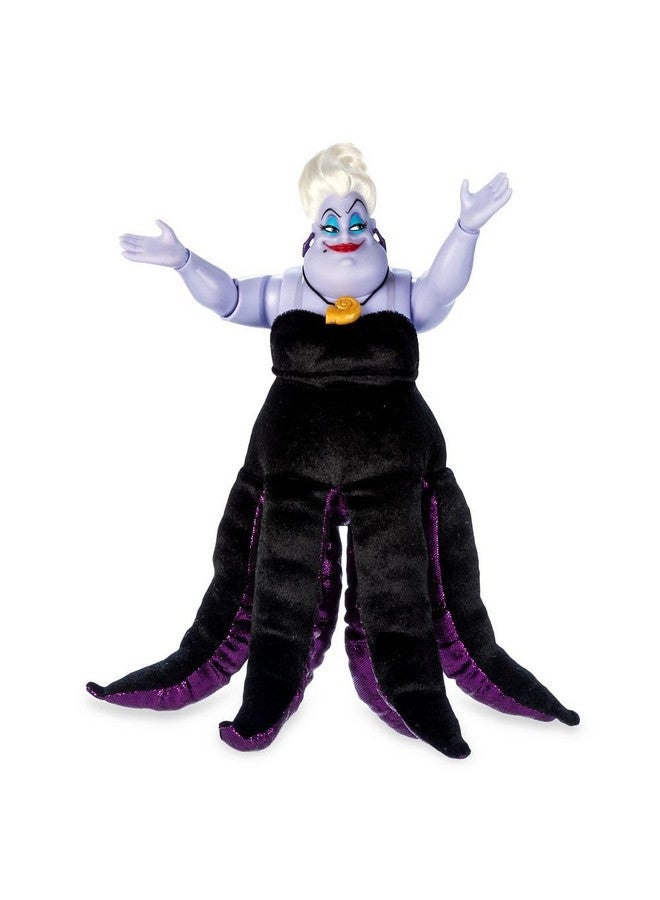 Disney store دمية أورسولا المغنية الرسمية من متجر ديزني - لعبة الأشرار، ألعاب حورية البحر بزي من الفيلور، وأذرع محشوة، وشعر مصفف، وقلادة صدفة مصبوبة - مستوحاة من فيلم الحورية الصغيرة (1989) - Image 2