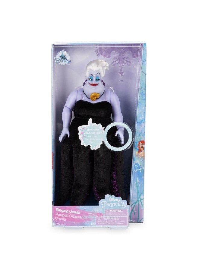 Disney store دمية أورسولا المغنية الرسمية من متجر ديزني - لعبة الأشرار، ألعاب حورية البحر بزي من الفيلور، وأذرع محشوة، وشعر مصفف، وقلادة صدفة مصبوبة - مستوحاة من فيلم الحورية الصغيرة (1989) - Image 4