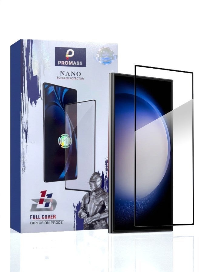 بروماس واقي شاشة نانو لسامسونج جالكسي اس 23 اولترا / اس 22 الترا (Samsung Galaxy S23 Ultra/ S22 Ultra), بتصميم منحني حماية فائقة من الحافة الى الحافة مع الوضوح الفائق والحماية ضد السقوط والخدوش، شفاف - Image 1