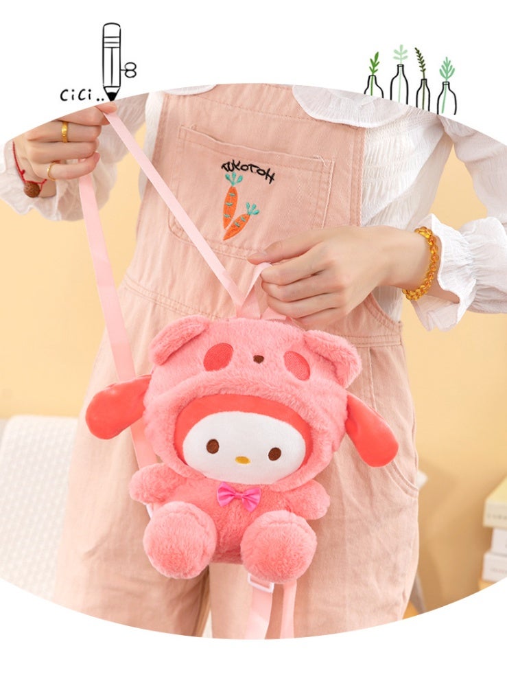 Sanrio Kawaii Kid's Backpack,Mini Plush Backpack，Cartoon Bag Soft Fuzzy Furry Handbags Backpacks Great Present for Kids Melody - Image 2
