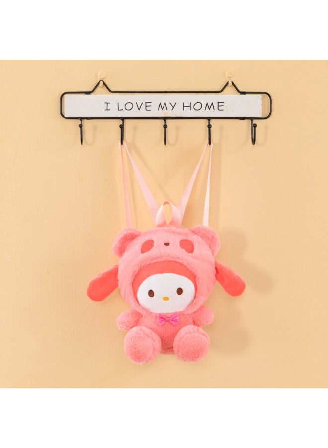 Sanrio Kawaii Kid's Backpack,Mini Plush Backpack，Cartoon Bag Soft Fuzzy Furry Handbags Backpacks Great Present for Kids Melody - Image 1