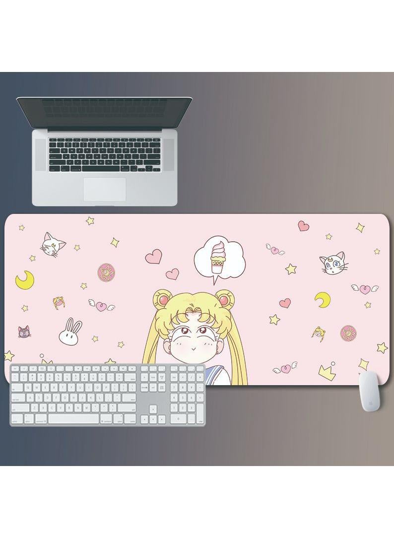 Loquat Sailor Moon Gift For Girls Gaming Mouse Pad Extended Large Mat Desk Pad Stitched Edges Mousepad Long Mouse Pad And Non-Slip Rubber Base Mice Pad 800X300X5mm