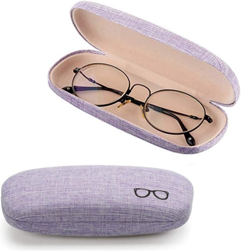 Sunglass Case Set: 3 Linen Stainless Steel & Velvet Cases - Spring Switch Design, Ideal Size Eyeglass Case Set for Eyewear Storage And Protection - Image 3