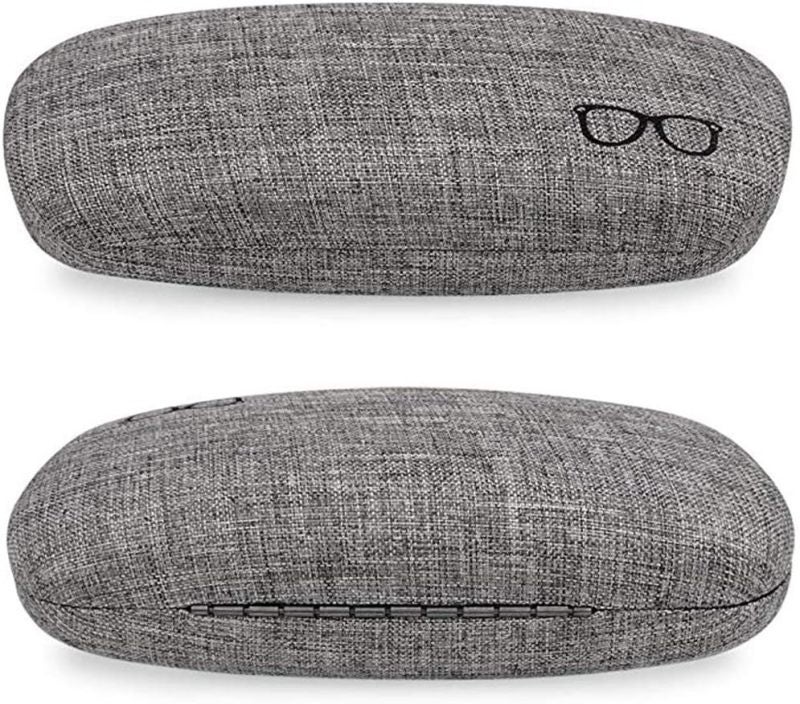 Sunglass Case Set: 3 Linen Stainless Steel & Velvet Cases - Spring Switch Design, Ideal Size Eyeglass Case Set for Eyewear Storage And Protection - Image 4