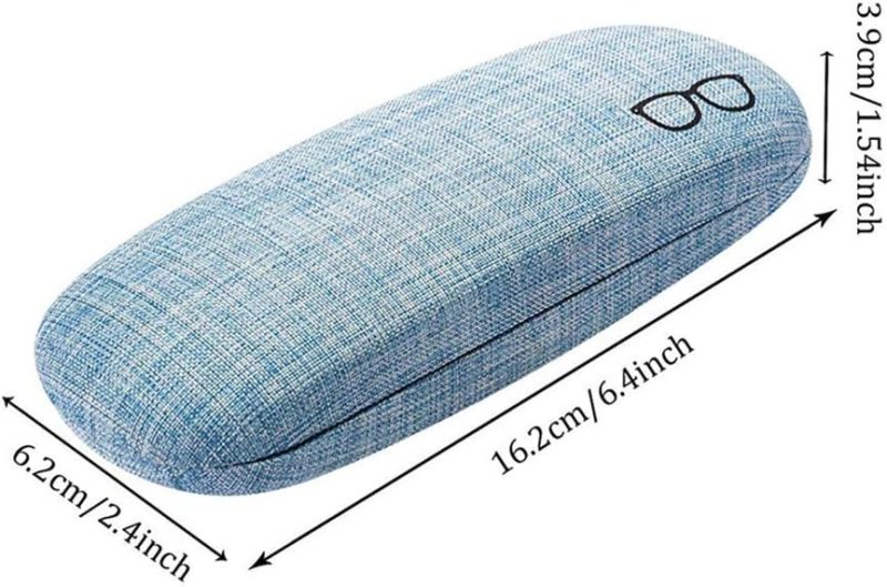 Sunglass Case Set: 3 Linen Stainless Steel & Velvet Cases - Spring Switch Design, Ideal Size Eyeglass Case Set for Eyewear Storage And Protection - Image 2