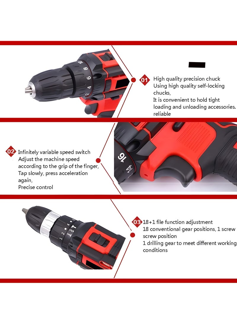 Kutra Cordless Drill 12V 28Nm Powerful Electric Drill with 2 Speed Electric Drill Set 10mm Automatic Chuck and 3900mAh Rechargeable Power Drill Kit  for Indoor and Outdoor  - Image 5