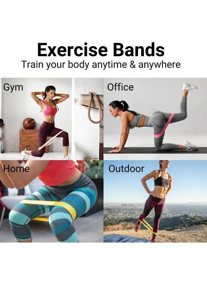 BUPY Resistance Band, Portable Resistance Bands for Workout, Natural Latex Material, 5 Different Resistance Levels, for Strength Training & Fitness Workouts, Pilates, Yoga, Fitness and Physical Therapy  - Image 4