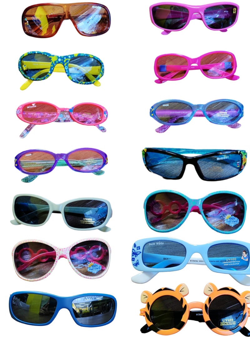 Generic 4pcs Kids Sunglasses UV Protection Fun Design Assorted Random Design 