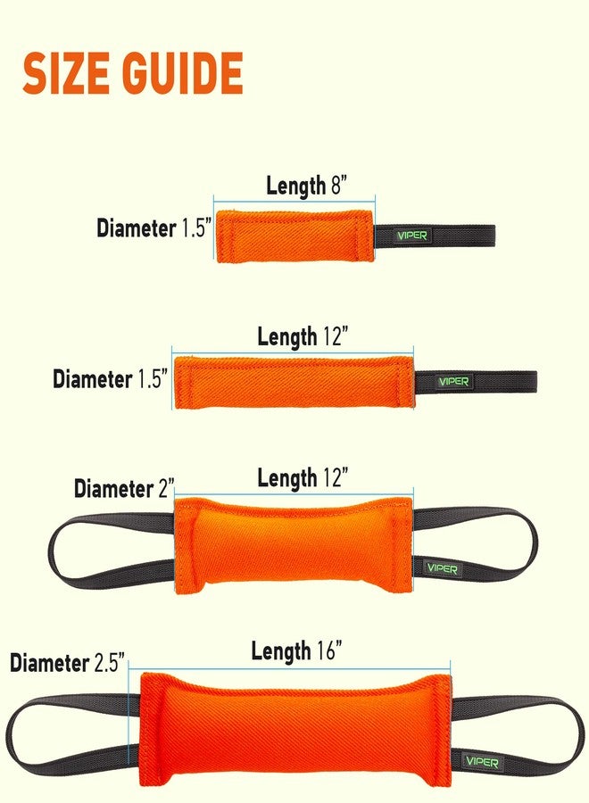 Viper Heavy Duty French Linen Dog Bite Tug Toy - K9 Trainer, Tough and Durable for Dogs Shutzhund IPO K-9 - Orange - 12in L x 1.5 W - Image 4