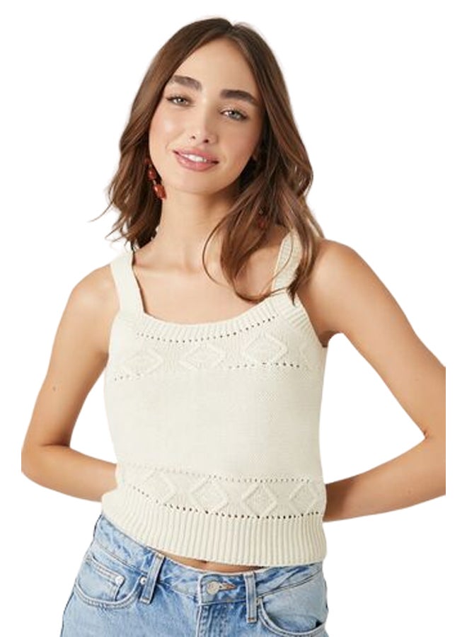 FOREVER 21 Pointelle Sweater-Knit Tank Top - Image 1