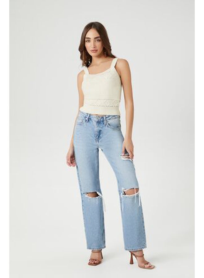 FOREVER 21 Pointelle Sweater-Knit Tank Top - Image 4