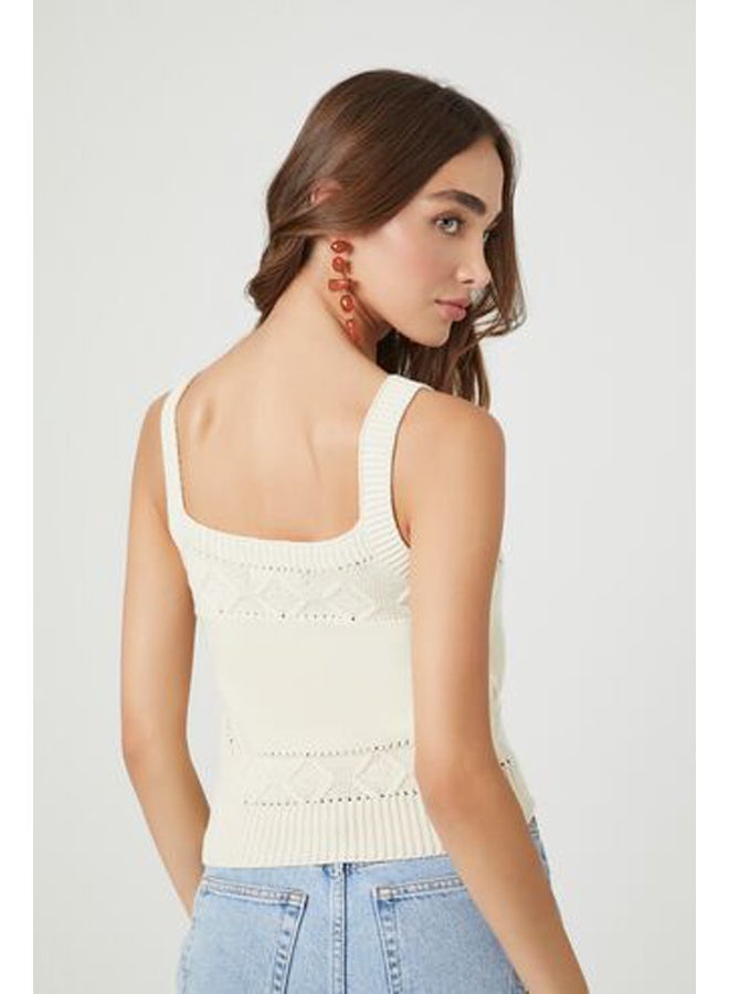 FOREVER 21 Pointelle Sweater-Knit Tank Top - Image 3