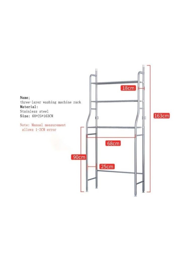 BLOOMING TIME White 3-Tier Metal Toilet Storage Rack - Image 2
