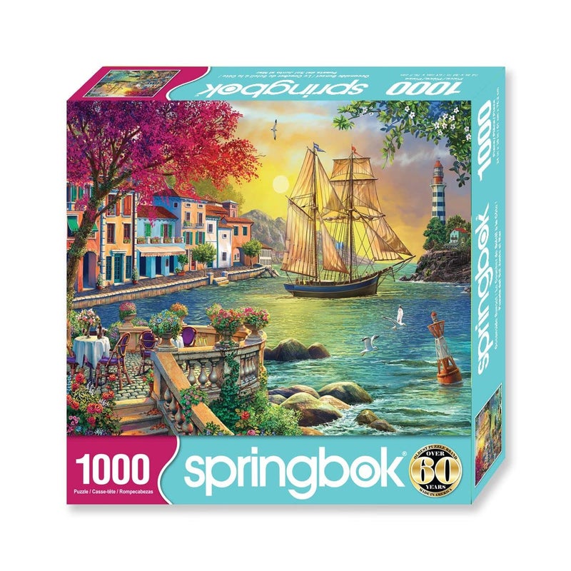 Springbok Oceanside Sunset 1000 Piece Jigsaw Puzzle for Adults - Unique Cut Pieces - Made in USA - Image 2