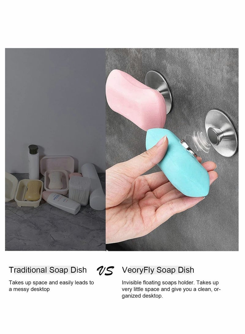 Magnetic Soap Holder,  2pcs Stainless Steel Universal Wall Mounted Suction Bar Soap Holder for Shower Bathroom - Image 3