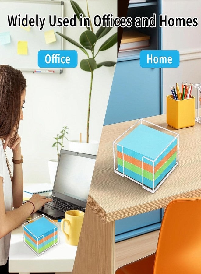 حامل ملاحظات لاصقة شفاف فاخر من الأكريليك من دوفيشا، 3 × 3 بوصة | موزع ملاحظات لاصقة شفاف | منظم مكتب عصري صغير الحجم للمكتب والمنزل وطاولة الدراسة ومساحة العمل - Image 3