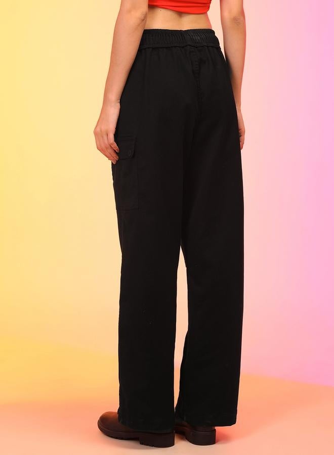 globus High Rise Straight Fit Cargo Trousers With Drawstring - Image 4