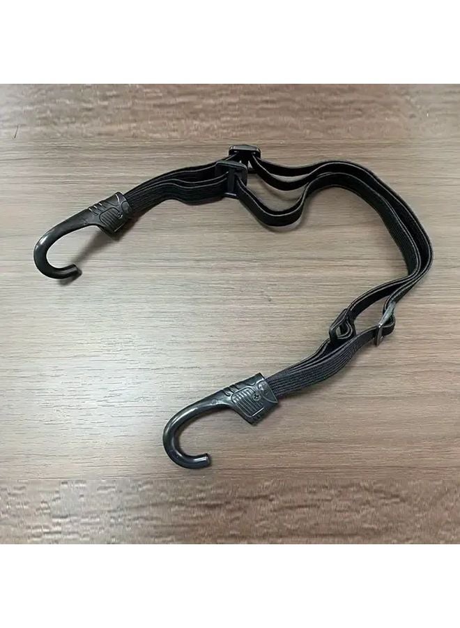 Black 2pcs Adjustable Motorcycle Bicycle Helmet Strap Nylon Rope Hook Outdoor Use - Image 1